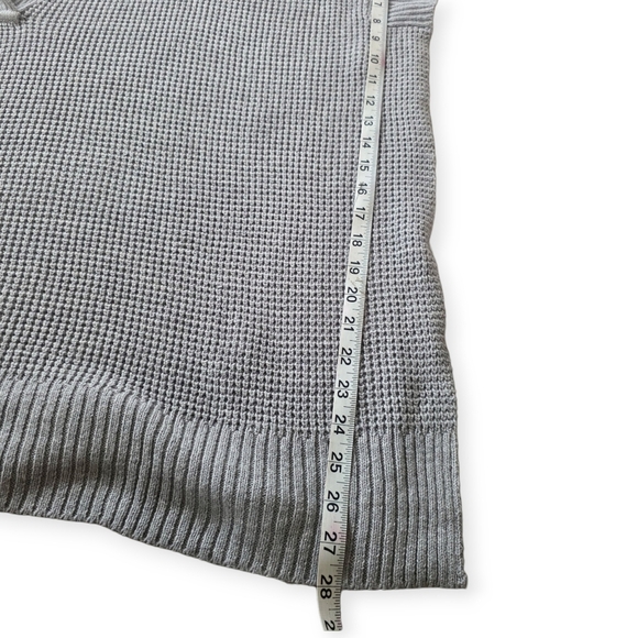 ALYA Francesca's Gray Poncho Sweater Waffle Knit Medium/Large Oversized - Picture 6 of 7